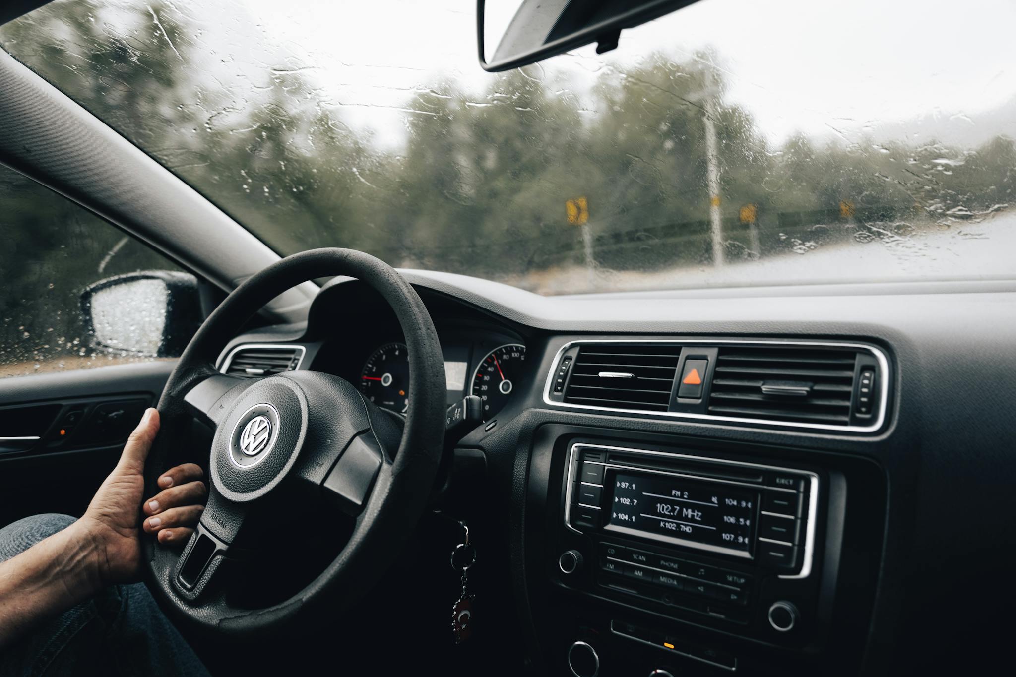 Driving a Car in Rain