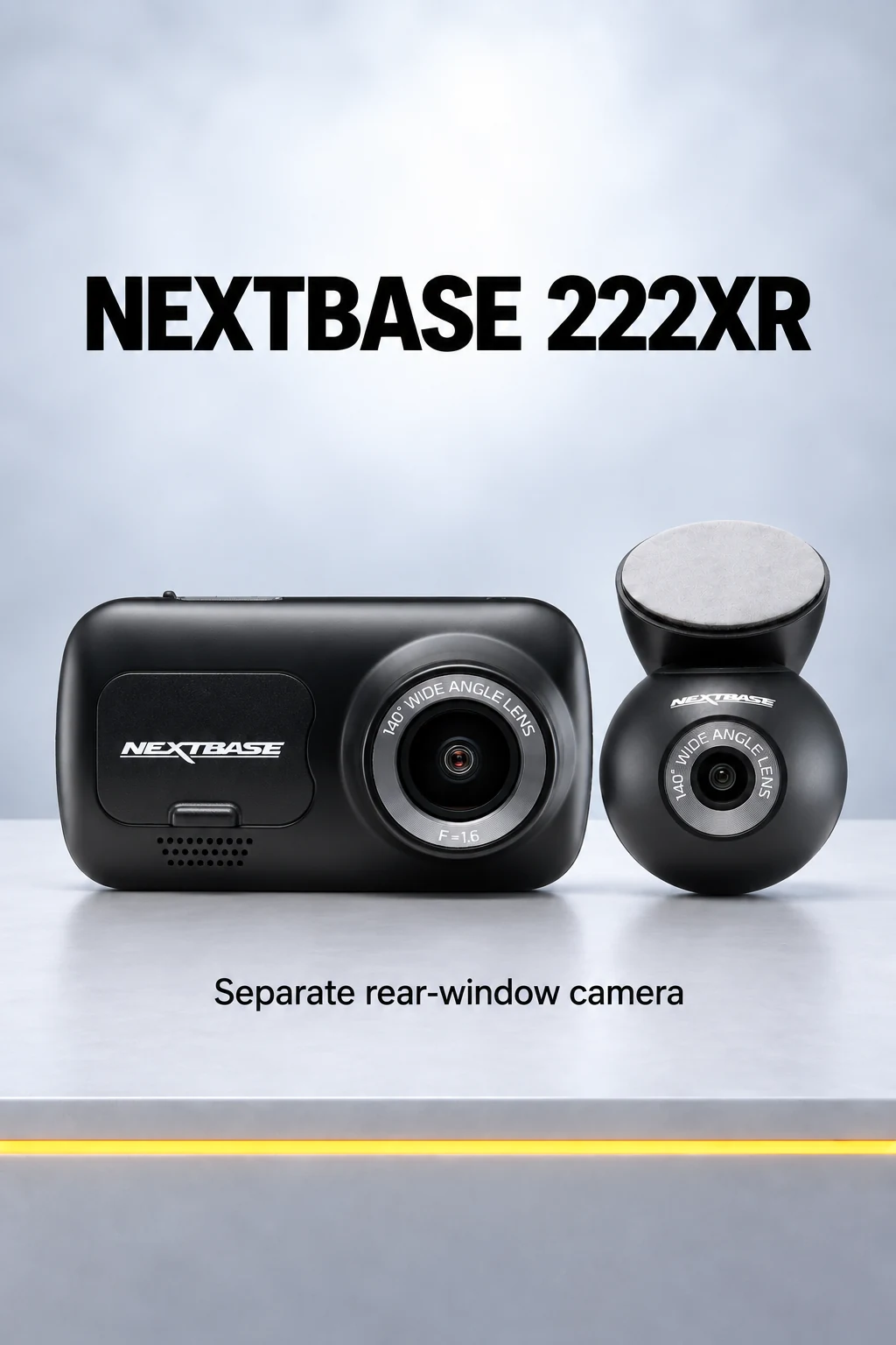 Nextbase 222XR front camera with its separate rear-window camera